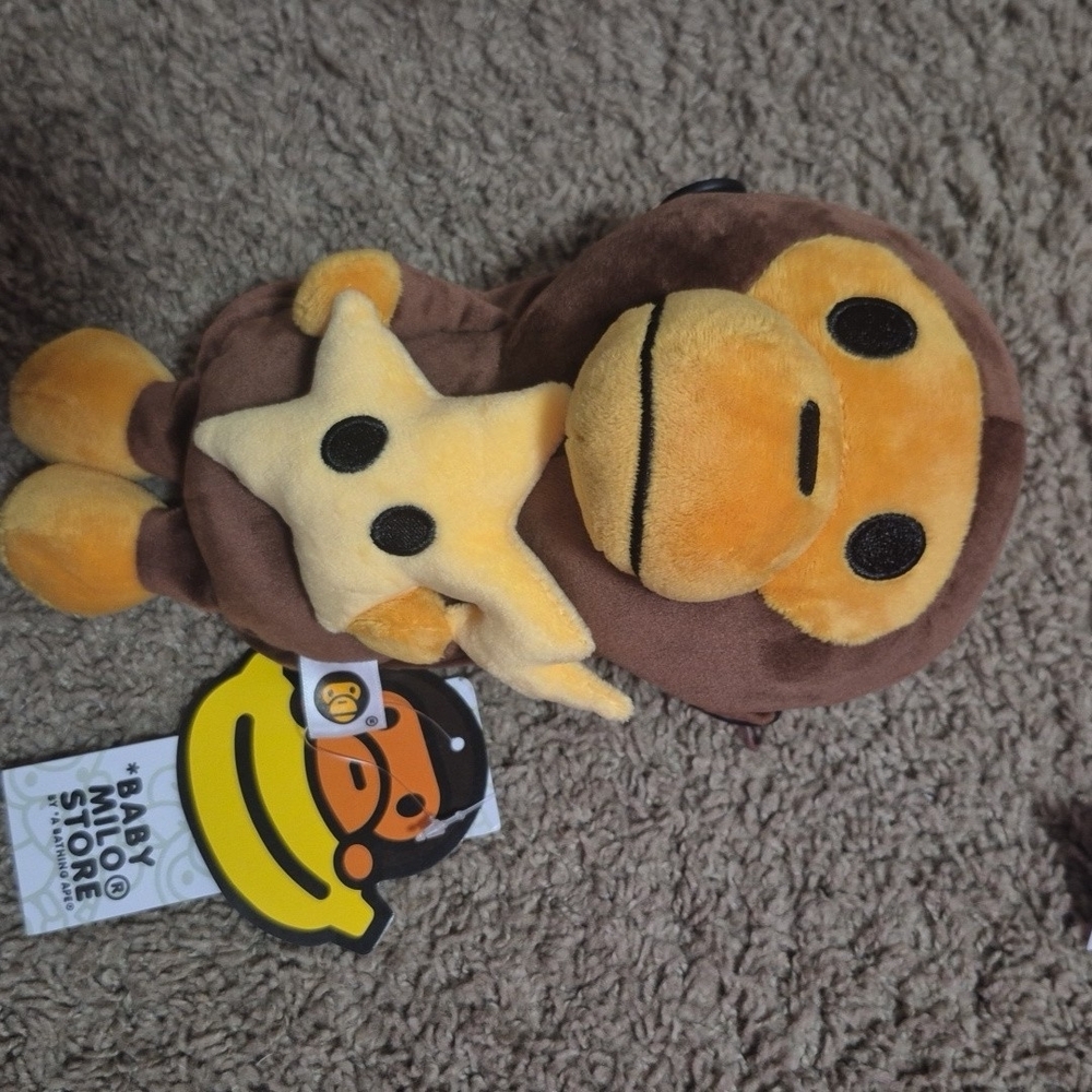 Bape Brown and Orange Plush Monkey with Star
